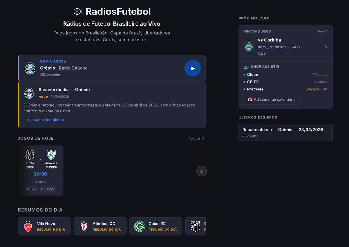 RadiosFutebol's tweet photo. Você sabia?? 👀
Agora dá pra descobrir onde vai passar o jogo do seu time SEM precisar mandar "alguém sabe onde passa?" no grupo da família às 15h57. 

⚽📺 Globo, GE TV, Premiere, rádio… tá tudo mastigadinho no RadiosFutebol. 🍽️

👉 Seleciona teu estado e time em https://t.co/tHaZtThGXI e nunca mais perde o início do jogo.
#Futebol #Brasileirão #OndeAssistir #SérieA #FutebolAoVivo #RadiosFutebol #CopaDoBrasil #Libertadores