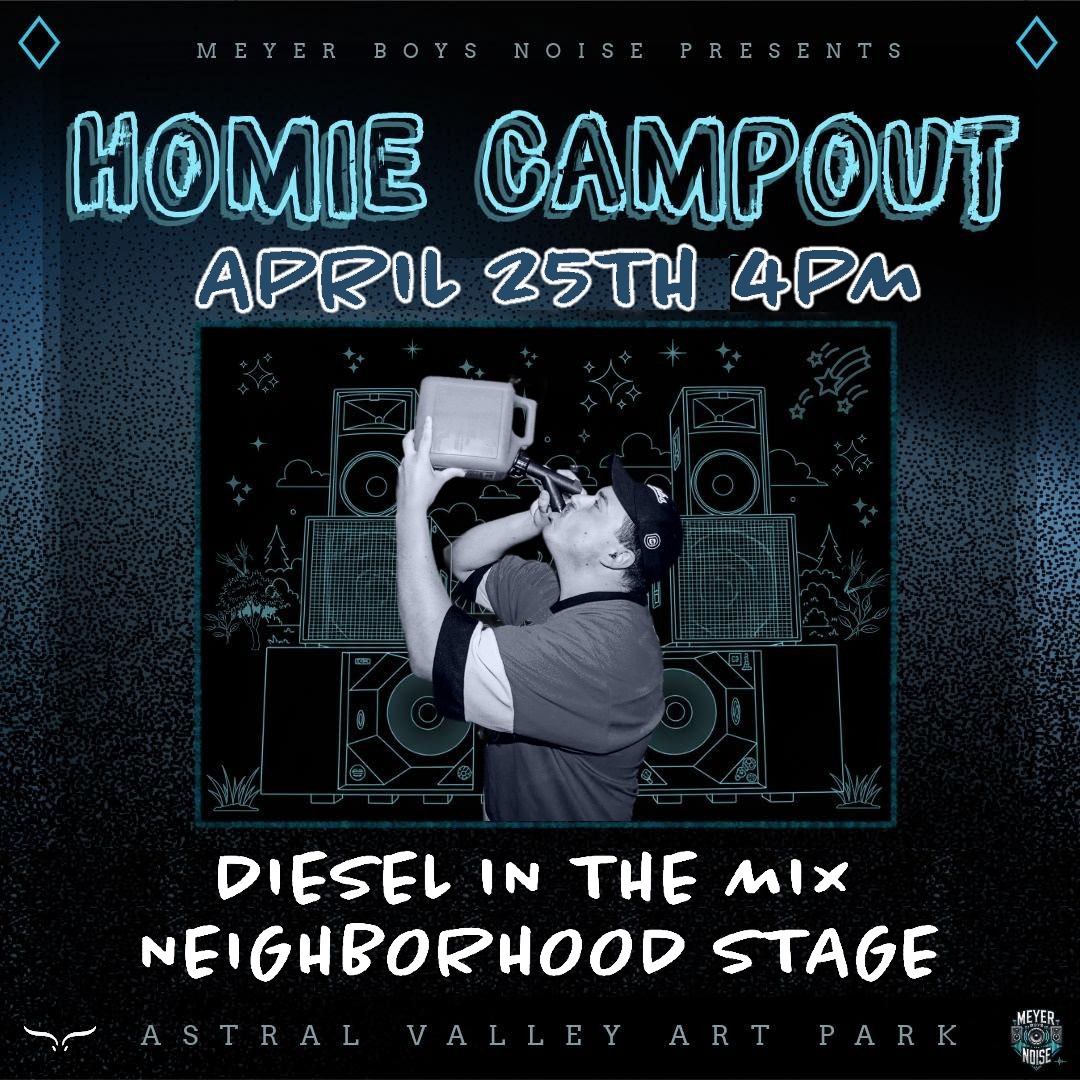 DieselInTheMix's tweet photo. Surprise! I'm playing Homie Campout at Astral Valley tomorrow (Saturday) at 4pm, for my first fest of the year! See yall soon! ⛽️ https://t.co/uOda3txWhm