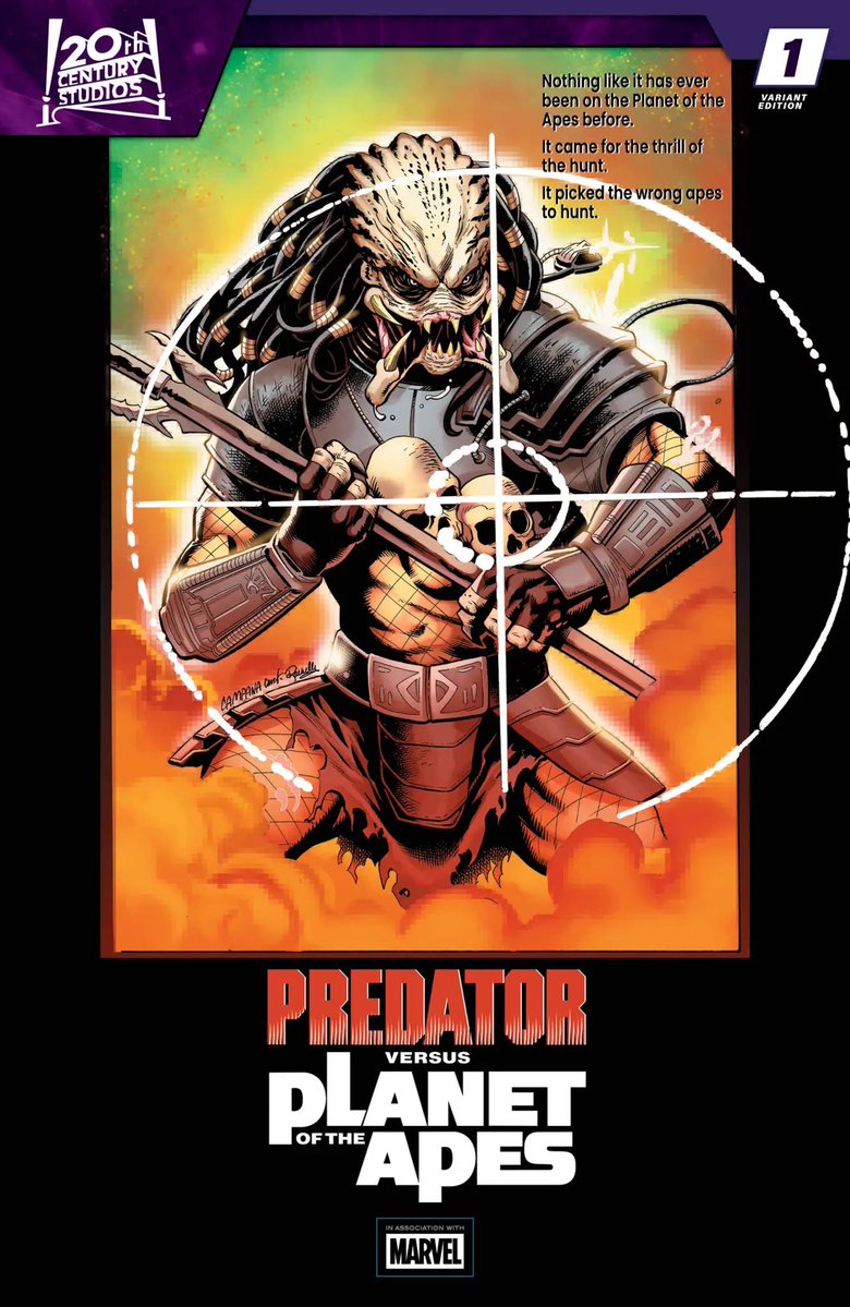 YO2076's tweet image. Se reveló un nuevo crossover entre franquicias en #MarvelComics, siendo #PredatorvsPlanetofTheApes
La trama sigue a un #Yautja que se estrella en el #PlanetofTheApes #Marvel #Predator #Disney