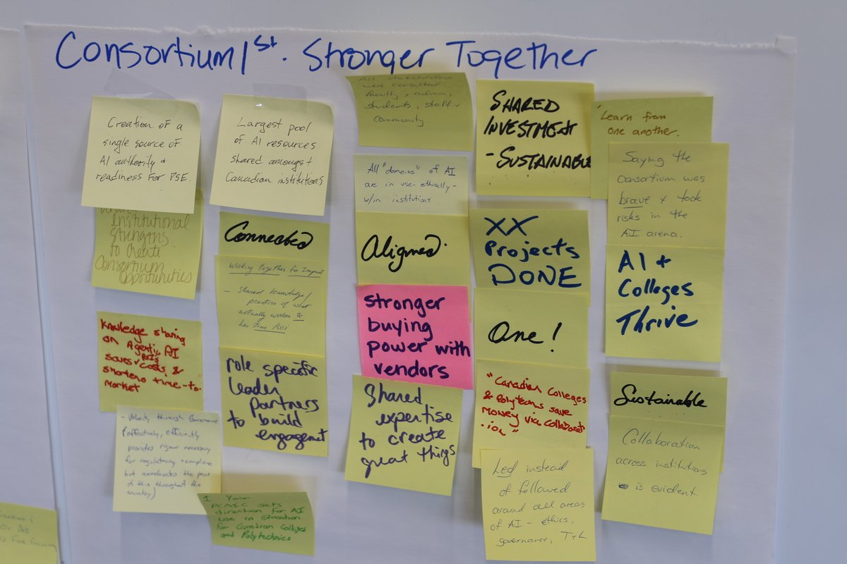 AlgonquinColleg's tweet image. This week at Algonquin College, together with Bow Valley College, we were proud to welcome partners from across the country for the Pan-Canadian AI Consortium AI Innovation Leadership Design Sprint. 

🔗: ow.ly/1yRh50YPttG

#FutureOfWork #AI #HigherEd