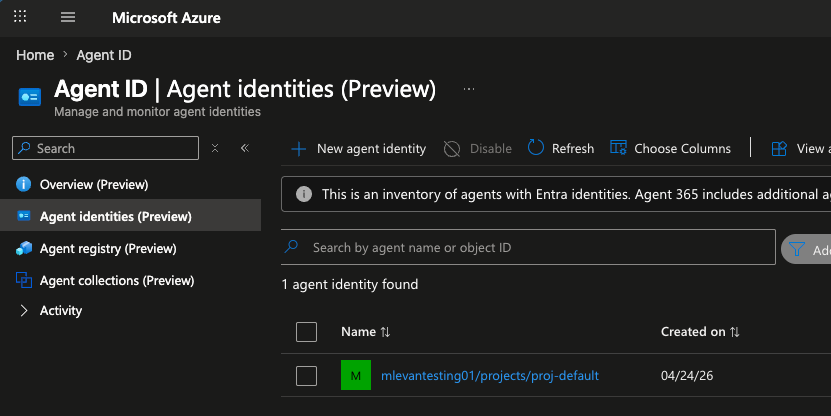TheNJDevOpsGuy's tweet image. This is interesting. I spun up a Microsoft Foundry resource, and it automatically created an Agent Identity.

I didn't create an Agent, just a Foundry resource (the project/resource).

It, of course, needs an identity to interact with other Microsoft resources, but instead of