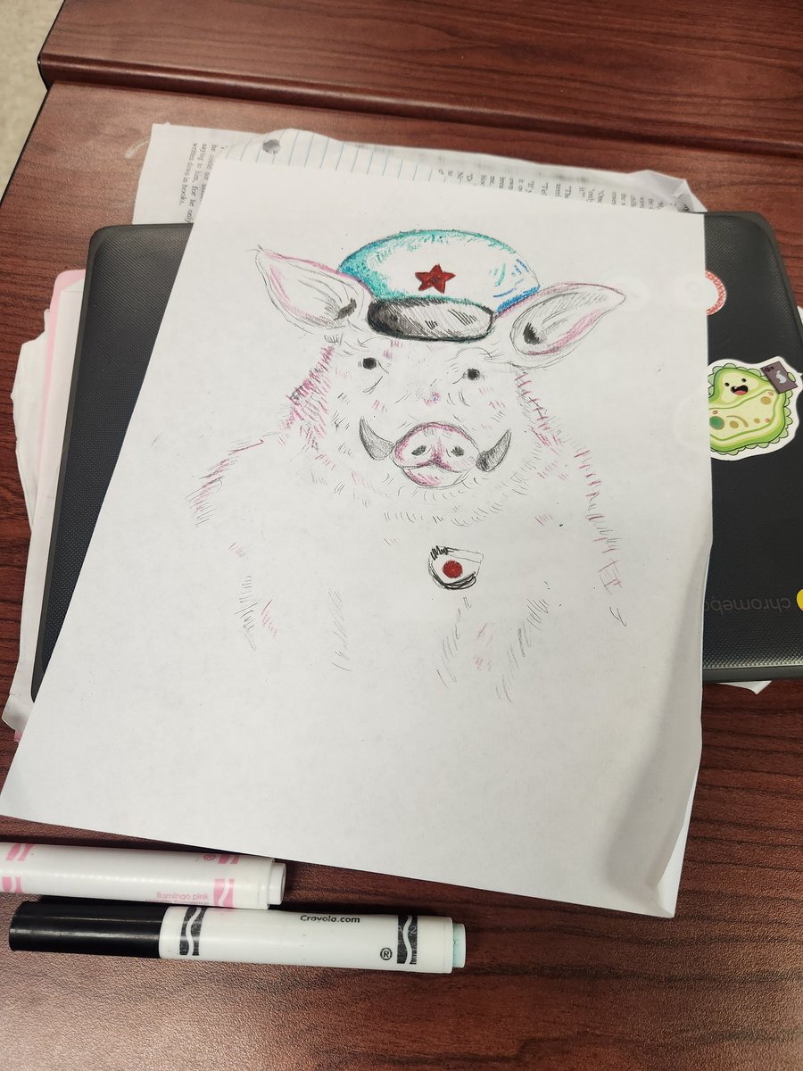 MrsCharlesECHS's tweet photo. Eng. 1 students drew visual representations of Animal Farm characters. @KEDC1 @KEDCGrants @kedc_epic @KyWriteRight #RowanRising https://t.co/F59gvnQ4DS
