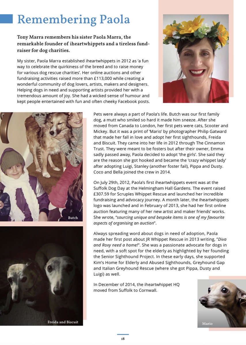 TonyMarra_1's tweet image. Remembering Paola and her work to raise money for dog charities through iheartwhippets #whippet #whippets