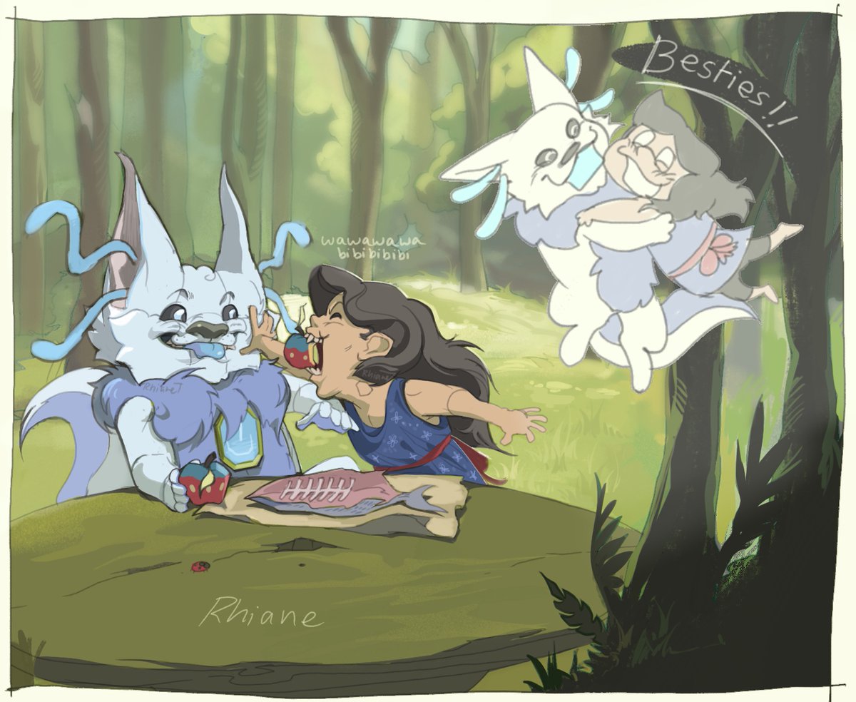 RATurtonator's tweet image. Small doodle I did of Mishe and Rhiane if they were babbies at the same time. [This was an old concept for a plot idea]

daww i love them 
#Paragon🔺#doodle