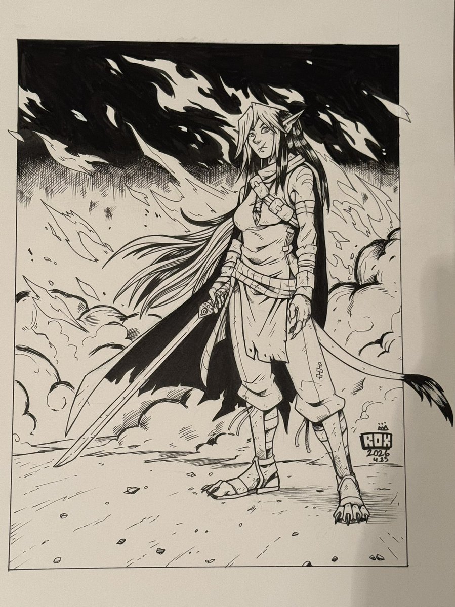 Art_That_ROX's tweet photo. And another completed inking! The is Son’ja. Drawn on 9x12 bristol https://t.co/s77yXqDFzt