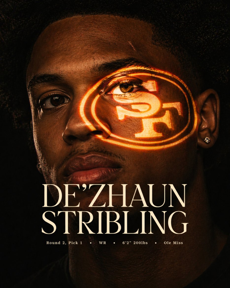2026 NFL DRAFT ROUND 2, PICK 1.

San Francisco 49ers select: De'Zhaun Stribling.