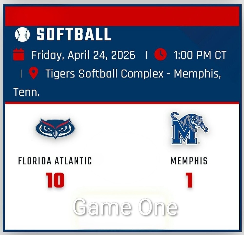 FAU_Owls_Nest's tweet image. OWLS WIN 🦉🥎 Rain tried to spoil the Day BUT @FAUSoftbal HAS OTHER PLANS with a 10-1 RUN RULE in G1 vs #Memphis to open the set in Bluff City. Yeatss 3RBI, Gibson 2RBI. Owls with 🎱 Free Passes. G2 tomorrow at 3PM #FAU 👌