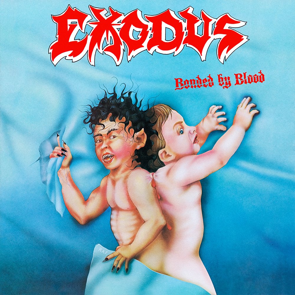 DMTMPromo's tweet image. April 25th, 1985 Exodus released album: Bonded by Blood. 
#thrashmetal 🇺🇸
Paul Baloff (R.I.P. 2002) - Vocals.
Rob McKillop - Bass. 
Gary Holt- Guitars.
Rick Hunolt - Guitars.
Tom Hunting - Drums.
Producer: Mark Whitaker. 
Cover Painting: Richard A. Ferraro. 
Torrid Records.