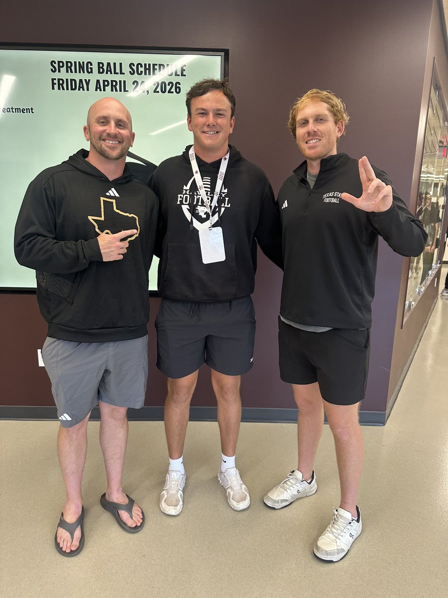 Camden_Ables's tweet photo. I had a great time @TXSTATEFOOTBALL today! Thank you @CoachWillBryant and @CoachFarrell_ for inviting me out! https://t.co/UT68oyrPQI