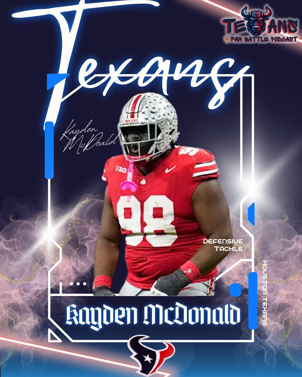 TexansFanBattle's tweet image. Welcome to Houston, Kayden McDonald! #HTownMade #Texans #TFB