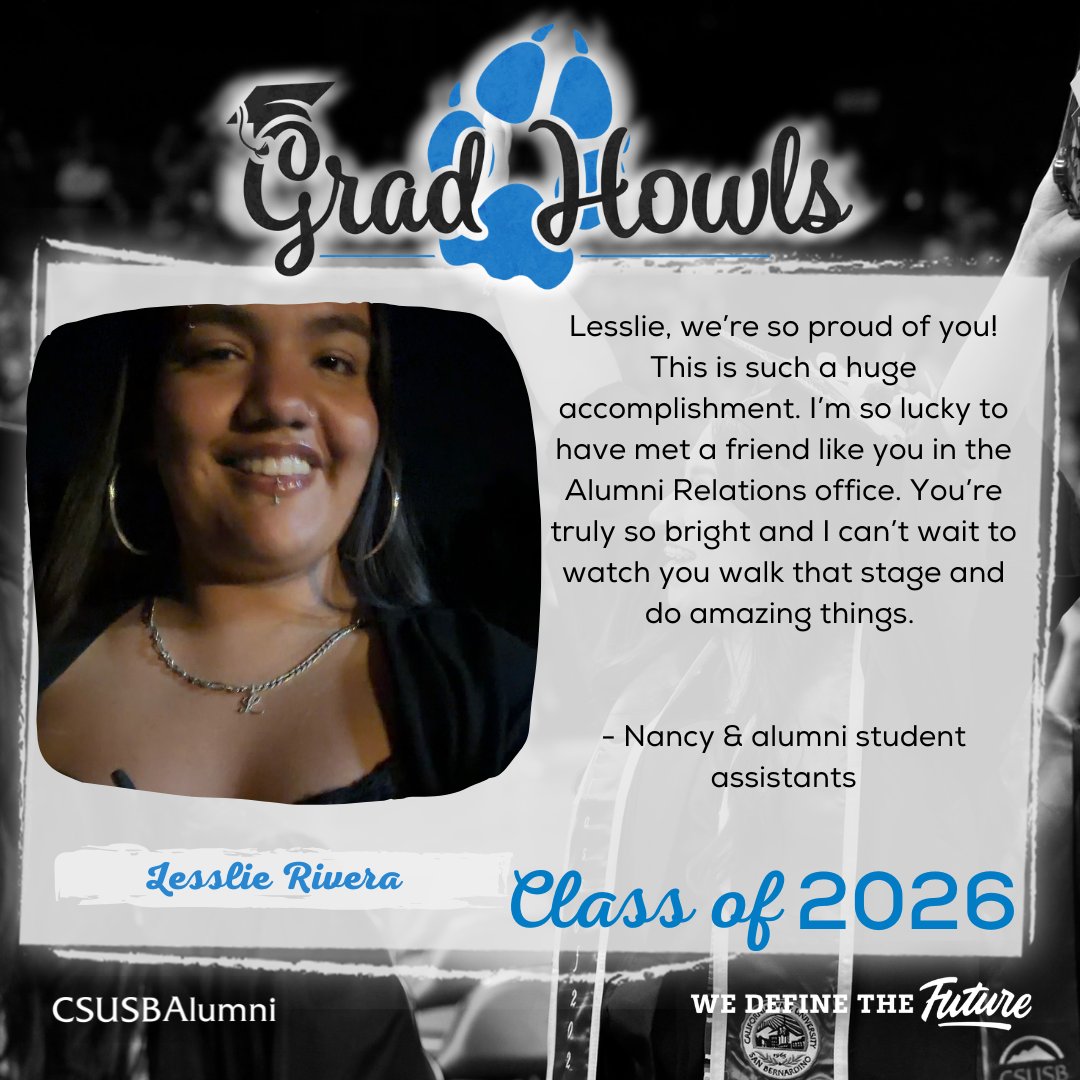 CSUSBAlumni's tweet image. From supporting our Coyote community in the Alumni office to reaching this major milestone, our graduating Coyotes made it 🎓💙 Drop some love in the comments 🐾
#CSUSBAlumni #CSUSB #GradHowls26