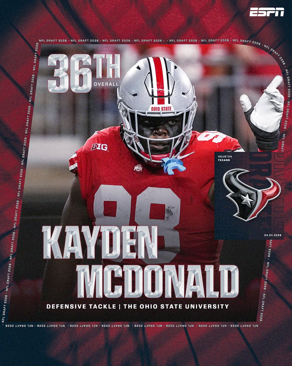 Texans trade up to select Ohio State's Kayden McDonald at No. 36