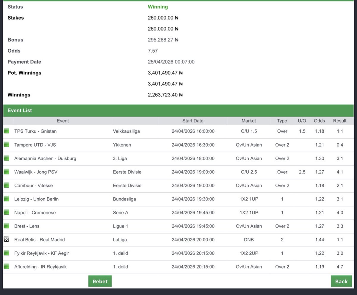 sportingking365's tweet image. 10+ &amp;amp; 3+ ODDS WON 🏆

BOOMGRATULATIONS  🍏🍏🍏