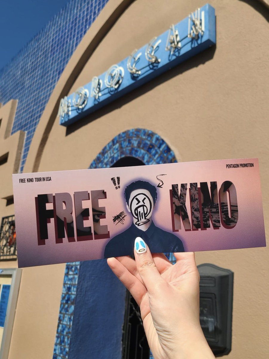 LA UNIVERSE it’s almost time to see #KINO slay the stage at the Moroccan Lounge!

Banners are being handed out by our volunteer with the cute nails so make sure to grab one before you go in

Kino is really excited to be performing in LA again so show him lots of love 💛

#키노