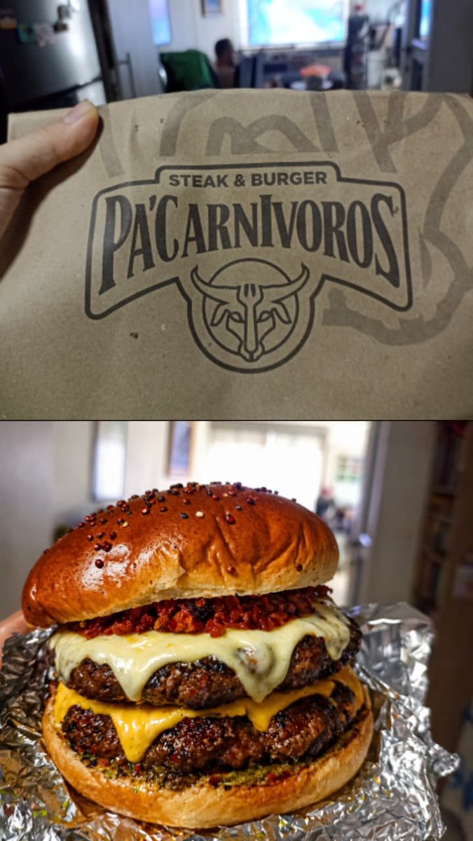Dadmiye's tweet image. Si Mahoma no va a la Montaña... El domicilio viene a Mahoma!!! 🤭🍔💜 #BurgerMaster #PaCarnivoros #InLove