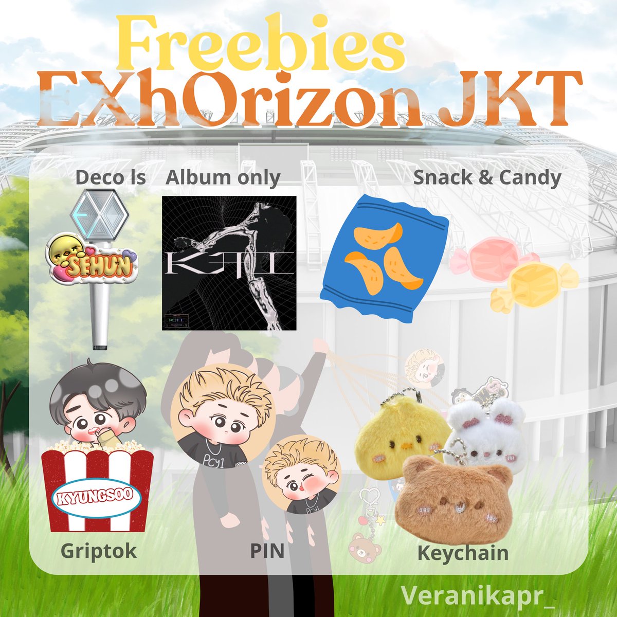 ⋆.˚✮ Freebies Tarik Benang EXhOrizon In Jakarta ✮˚.⋆

✨HOW TO GET?✨

✩ Like and RT
✩ DO NOT THROW OR SELL IT!
✩ Find Me and LETS PLAY THE GAME!!!
✩ First come, first get
✩ Tag me if you get it <a href="/veranikapr_/">ver🐣</a>  

🏟️Indonesia Arena
🗓️ 6-7 June 2026
⏰TBA, stay tune!