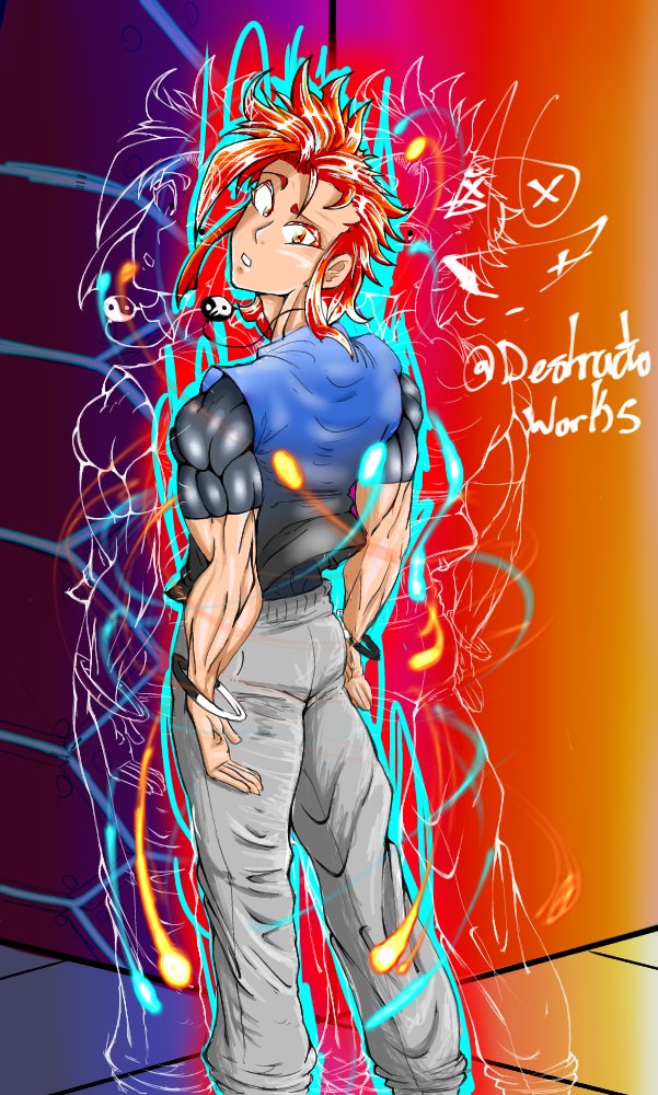 DestructoWorks's tweet photo. Experimenting with new brushes #ocart #ssjGod #originalcharacter #digitalart https://t.co/wdQqe5aaSc