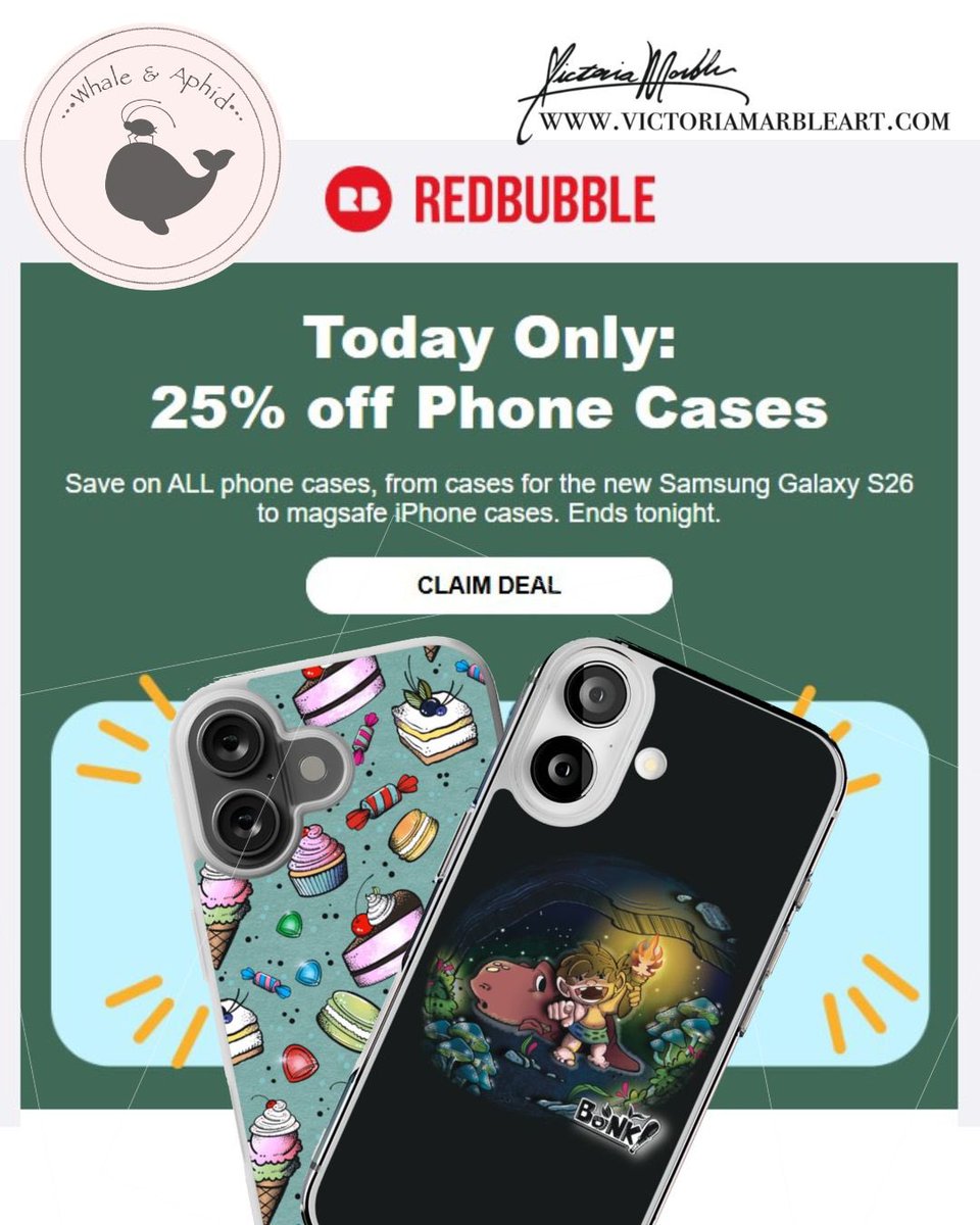 victoria_marble's tweet image. 🛍️TODAY ONLY🛍️ 25% off phone cases on #redbubble ✨ We have iPhone and Samsung products available in the size and hardness perfect for your device 📱 #techaccessories