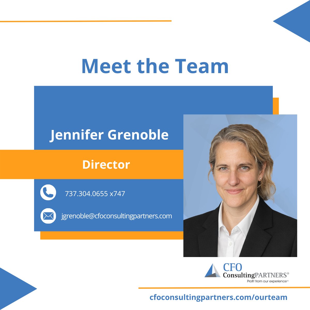 Meet Jennifer Grenoble!

Director at CFO Consulting Partners with 30+ years’ experience in controllership, FP&amp;A, and global systems. She brings deep expertise in cost accounting and manufacturing.

Connect here: cfoconsultingpartners.com/our-team/#jenn…

#Manufacturing #CFO #CFOConsultingPartners