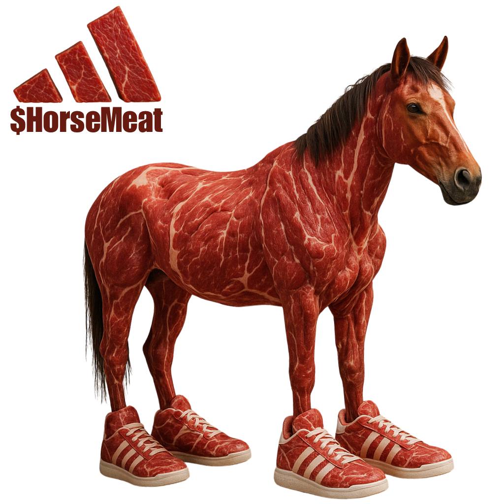 johnny90smith90's tweet image. Don’t get stomped. 🥩 $HORSEMEAT is walking over the competition. We just flipped +23% and we’re just warming up.
CA: 2FprjEk4MneY9wZ9szasTPtmEXr96Z3S7r6XN9R2rdbq
#Solana #HorseMeat #sol