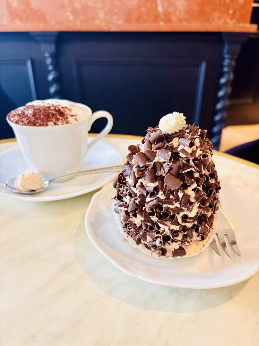 こちらがメルベイユ。

サクサクに焼いたメレンゲの生地に、クリームとチョコレートをあしらったています。フランドル地方の伝統菓子だそうです。