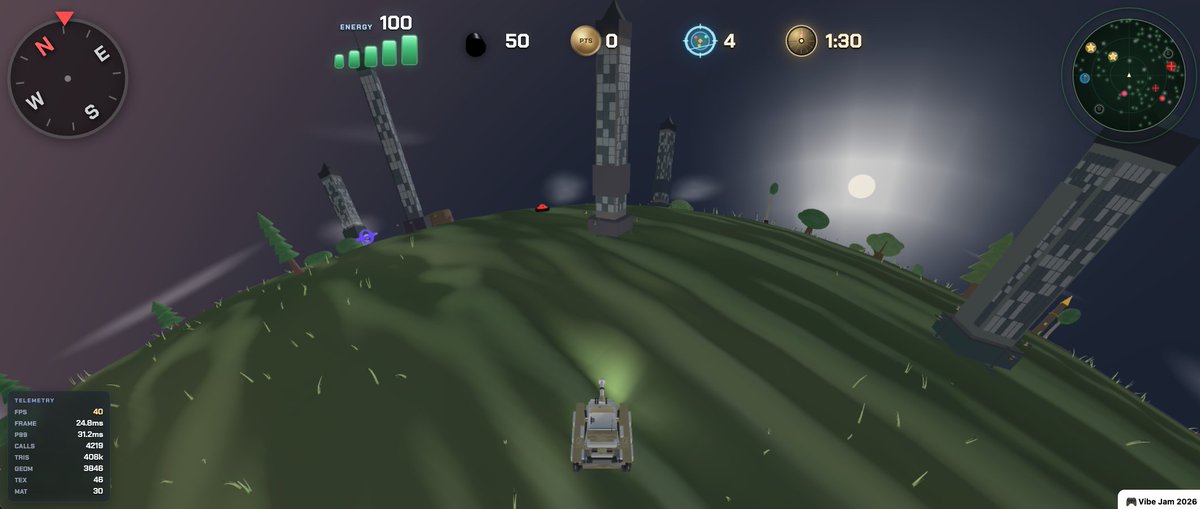 marcelocorp's tweet photo. Added https://t.co/35s7P3pL7O game modes:
🔥Eliminate all enemies
🚑Rescue all soldiers
🏴‍☠️Capture the flags
🪙Collect all coins
⌛️Survive the clock
#vibejam https://t.co/TTBSxlAPu6