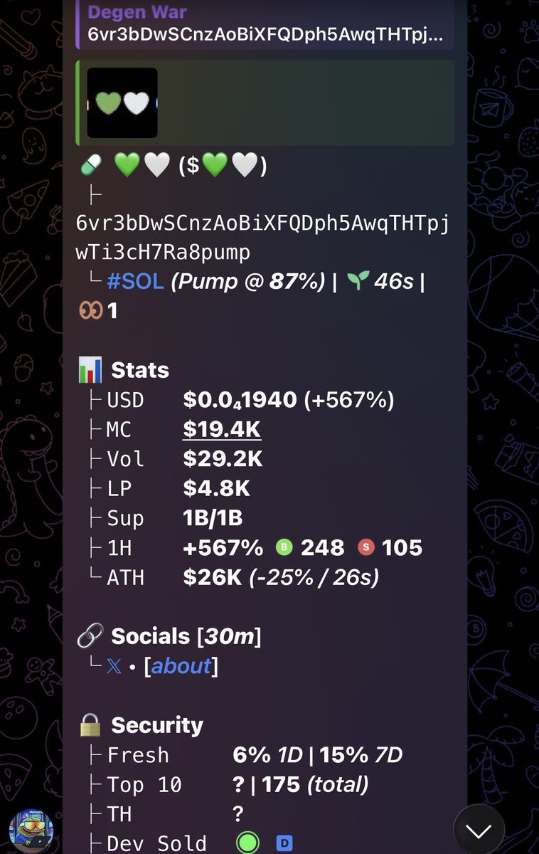 DegenWar01's tweet image. CA&amp;gt;&amp;gt; 6vr3bDwSCnzAoBiXFQDph5AwqTHTpjwTi3cH7Ra8pump
#memecoin #solana #Degen