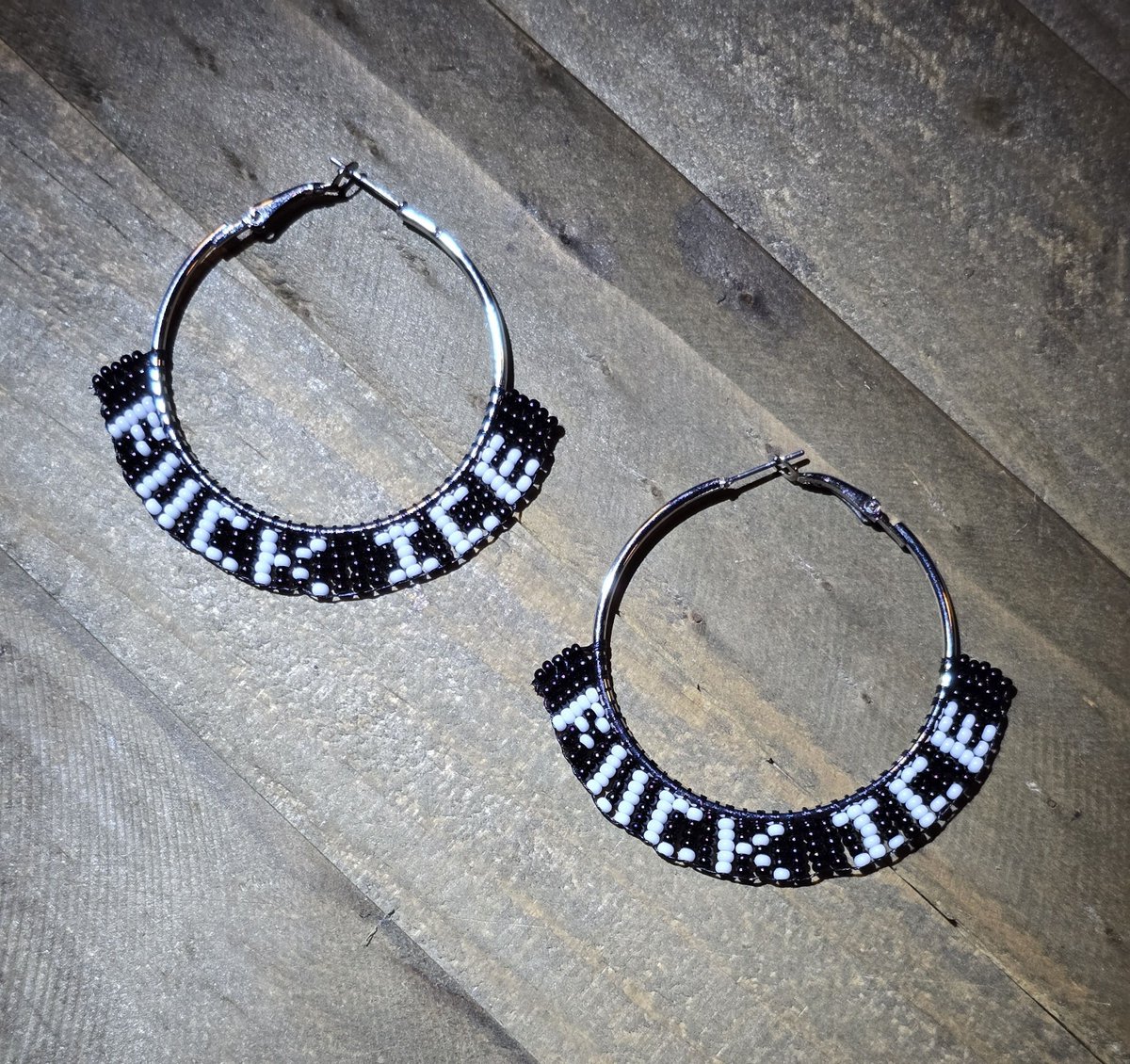 beauxbeautyblog's tweet image. F*CK !CE beaded hoop earrings, available in my Big Cartel store @ lovealaskadesign.bigcartel.com... kukwstumckacw- thank you for looking! 🧊 #AlaskaNative #FirstNations #NativeMade #NativeFamilyFriday