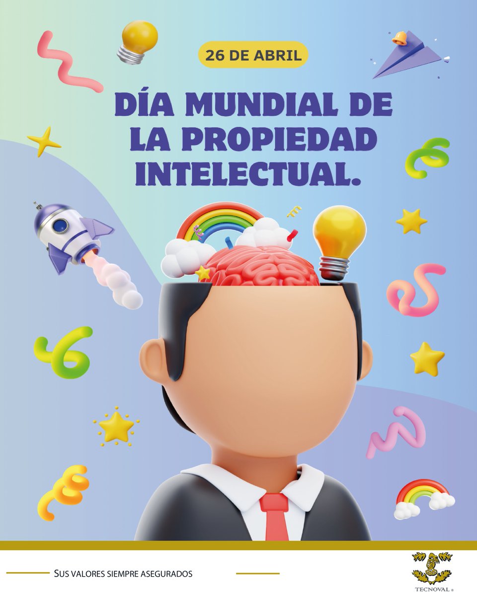 TecnovalOficial's tweet image. Este 26 de abril, conmemoramos el Día Mundial de la Propiedad Intelectual, destacando el valor de proteger la innovación y la creatividad.

En Tecnoval, impulsamos ideas que generan desarrollo sostenible. 💡

#PropiedadIntelectual #Innovación #Creatividad
