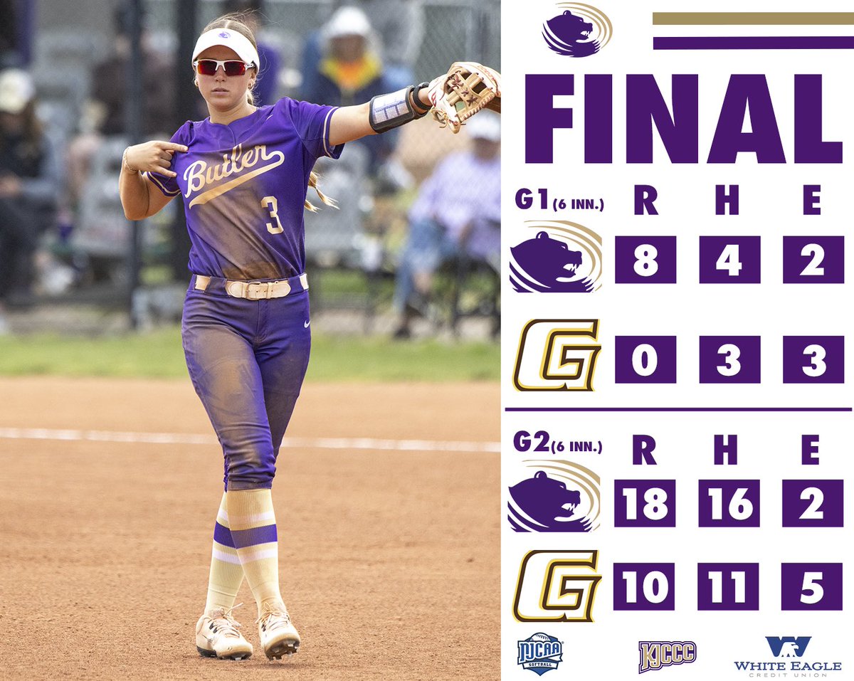 ButlerGrizzlies's tweet image. Make that 8️⃣ straight W’s for @BUCOSoftball 🔥

Grizzlies shut out Garden City in game one and score 26 runs through both games!

#roargrizz🐻