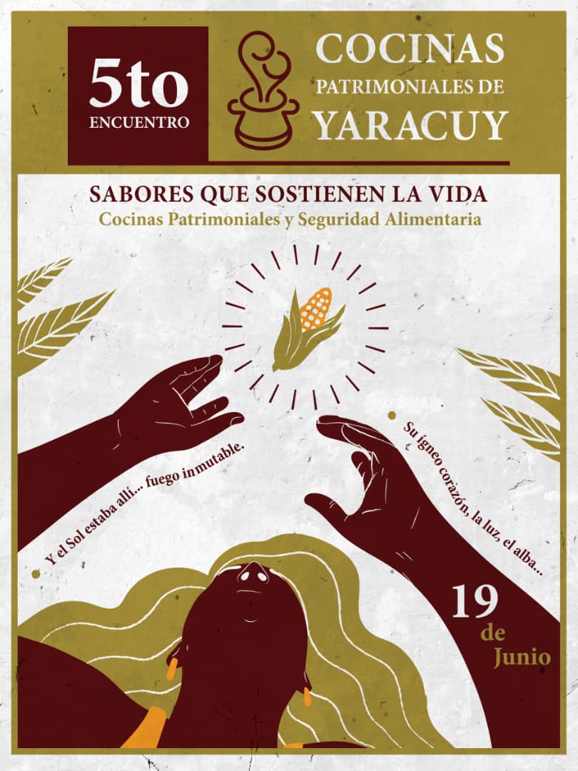5to Encuentro COCINAS PATRIMONIALES DE YARACUY

Sabores que sostienen la vida: Cocinas Patrimoniales  y Seguridad Alimentaria

Hotel Antigua Misión
 San Felipe - Yaracuy 

 VIERNES 19 DE JUNIO DE 2026
 9:00 am.

INSCRIPCIÓN 👇

forms.gle/DP1qEFnrrnr8HK…

REGISTRO HASTA EL 15-5-2026