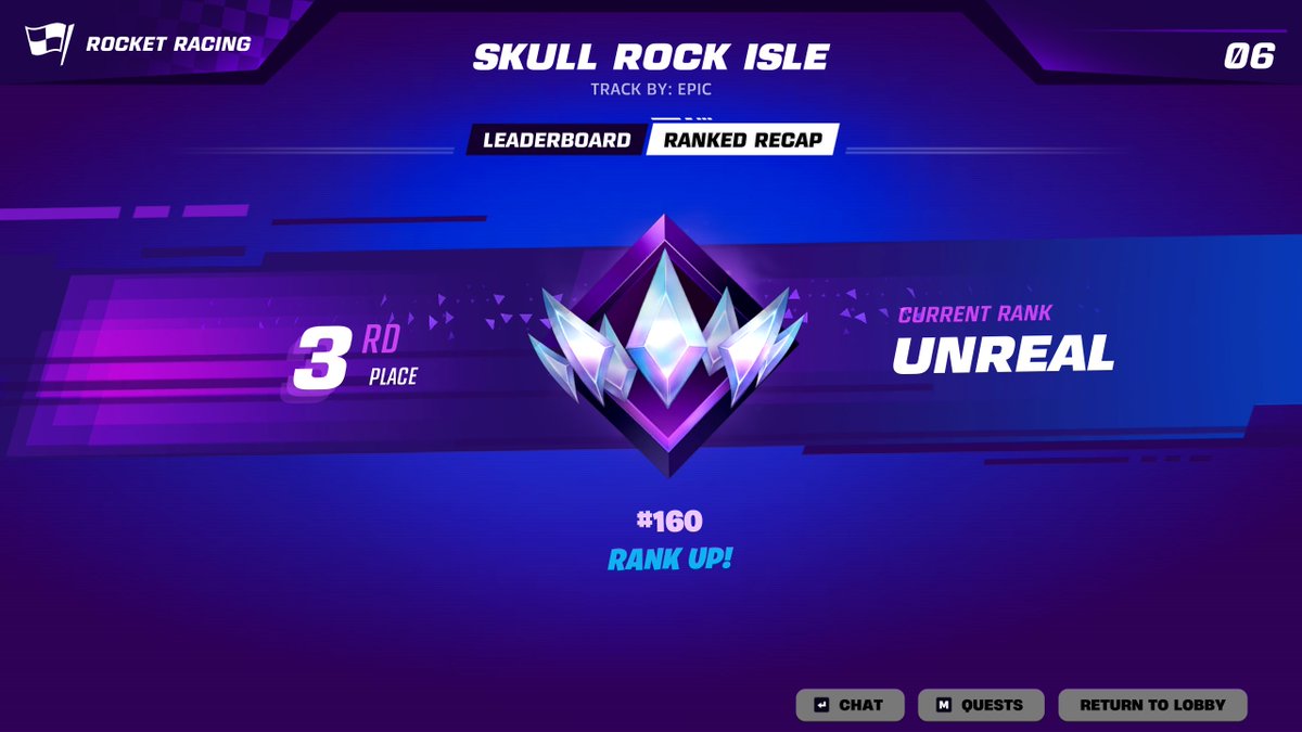 GoldPlusAlpha's tweet photo. i did it 🥲

i got to unreal rank in #RocketRacing (Season: March 2026) https://t.co/dzzf41bbUn