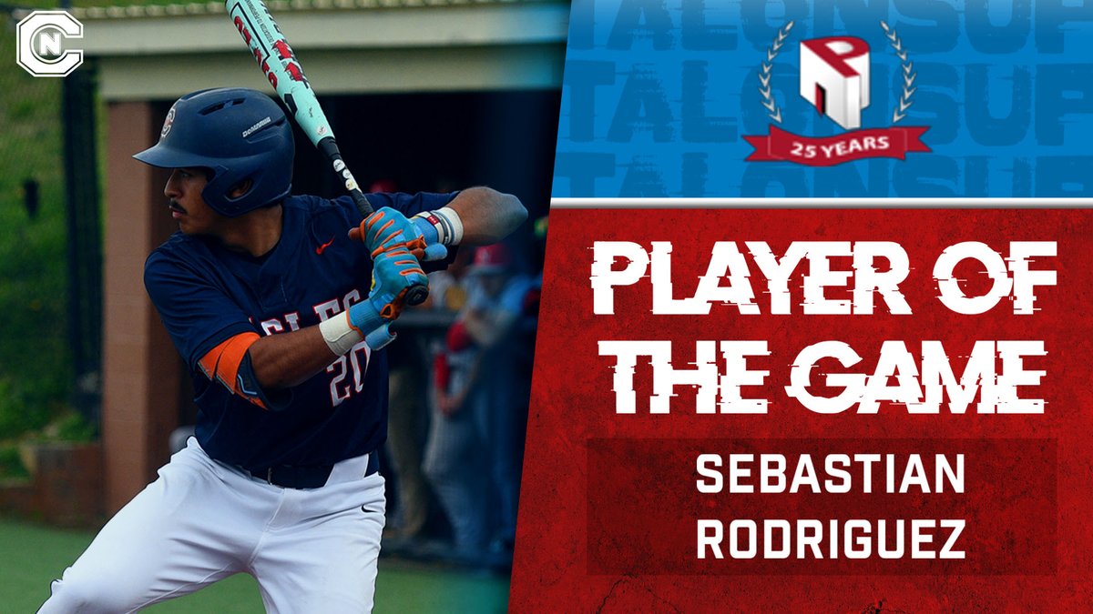 CN_Eagles's tweet photo. Sebastian Rodriguez blasted his second career home run, part of a six-run first that helped C-N never trail in a 9-7 win in the nightcap. Hear from the Premiere Player of the Game

📹https://t.co/iW3ERBh7Zw

@CNBaseball x #TalonsUp https://t.co/a7R1qDoAqh