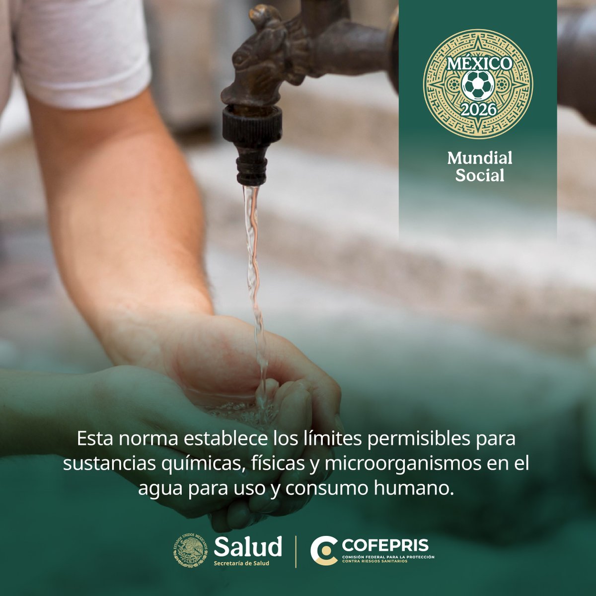 AGSANITARIA's tweet image. ✨💧#Agua con los más altos estándares de #calidad.

En el marco del #Mundial2026, a nivel nacional se preparan todo para que #México sea una sede con la mejor agua de calidad.🇲🇽
 
💧 Un agua limpia y segura es un derecho y una responsabilidad de todos y todas.