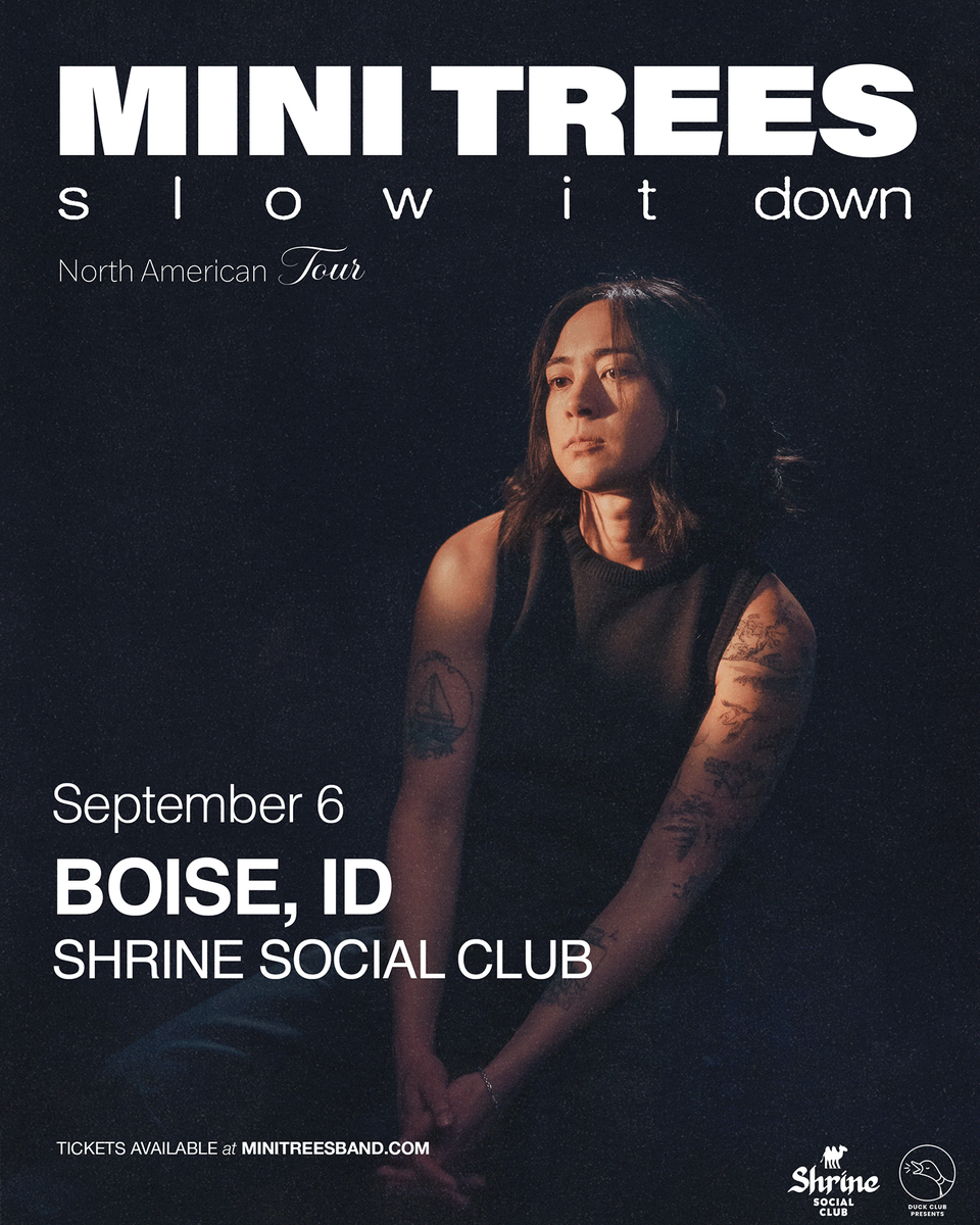 TheShrineBoise's tweet photo. JUST ANNOUNCED 🌳
The lush, introspective indie pop/rock of @minitreesband takes the stage in the Basement→ 9/6 🎟️ Tickets on sale Friday or snag em early Wednesday 10am MT with code ONREPEAT → https://t.co/hYndyKk8Jz https://t.co/39qJeOMwkr