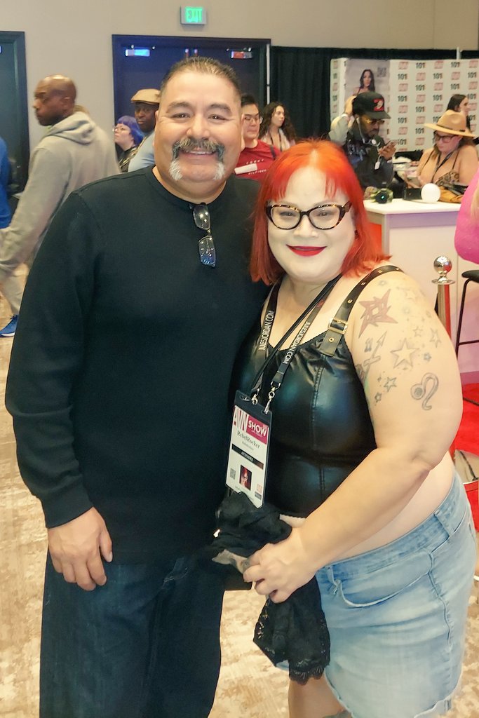 shaymus_69's tweet photo. Give my friend @rebelrockerxxx a follow. Always great seeing you. #AVN #AVN2026 #AEexpo #AEexpo2026 https://t.co/nXnEnVjml6