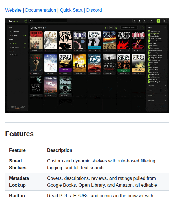 _thegb_'s tweet image. 📚✨ Grimmory: gerenciador de livros auto‑hospedado que sincroniza leitura em tempo real entre dispositivos. Controle total, privacidade garantida. Pronto para revolucionar seu acervo? 🚀 #OpenSource github.com/grimmory-tools…