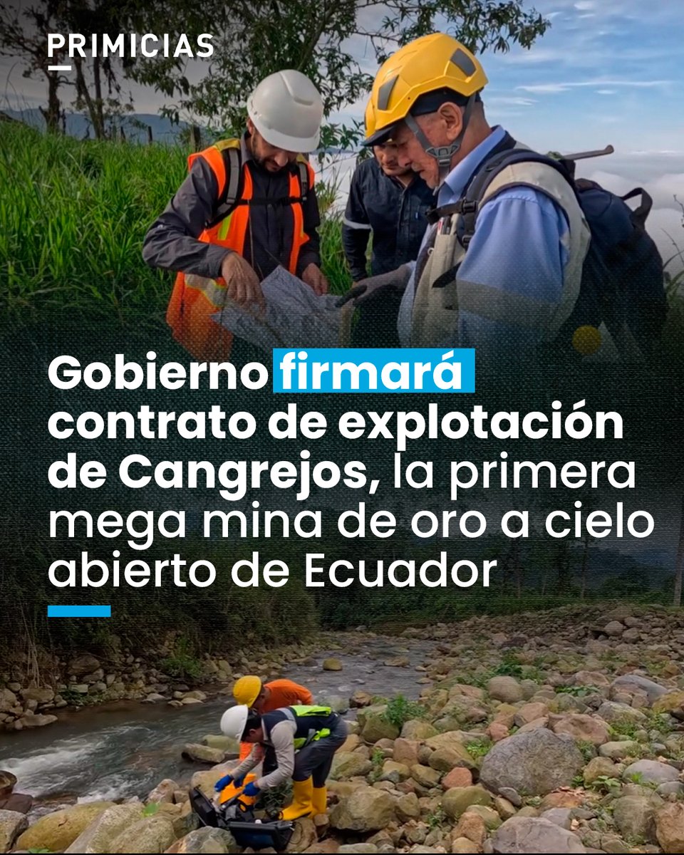 Primicias's tweet photo. La mina de oro Cangrejos se levantará en la provincia costera de El Oro, y demandará alrededor de 1.250 empleados para su construcción, que tomará alrededor de cuatro años.
https://t.co/97rWYd8wSK https://t.co/A1ofHcXRDK