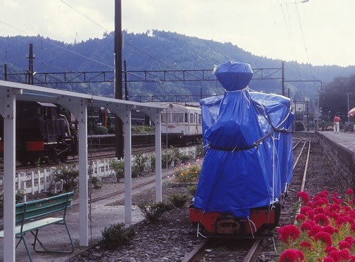 大井川鐵道千頭駅で保管されていた頃の羅須地人鉄道協会３号機
#土曜日のトロッコ