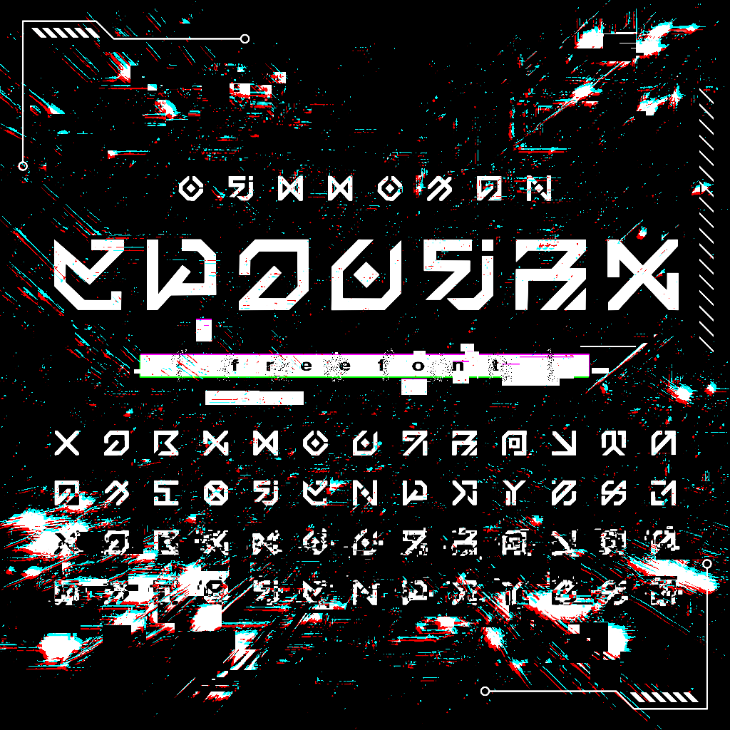 ilirudom's tweet photo. フリーフォント「Subgrid」を公開しました！🎉
サイバーパンク風の読ませる気のないフォントです！ https://t.co/SJcskFZLCR