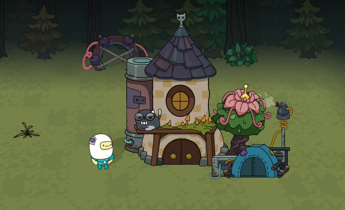 luden_io's tweet photo. We couldn't not add a cat to our game. But since this is a weird game, the cat couldn't be ordinary either.
This place looks cozy until you realize:
🌼 the flower is probably alive,
🐱 and the cat is clearly in charge of everything.
#ScreenshotSaturday #SuperWEIRD #indiegame #madewithdefold