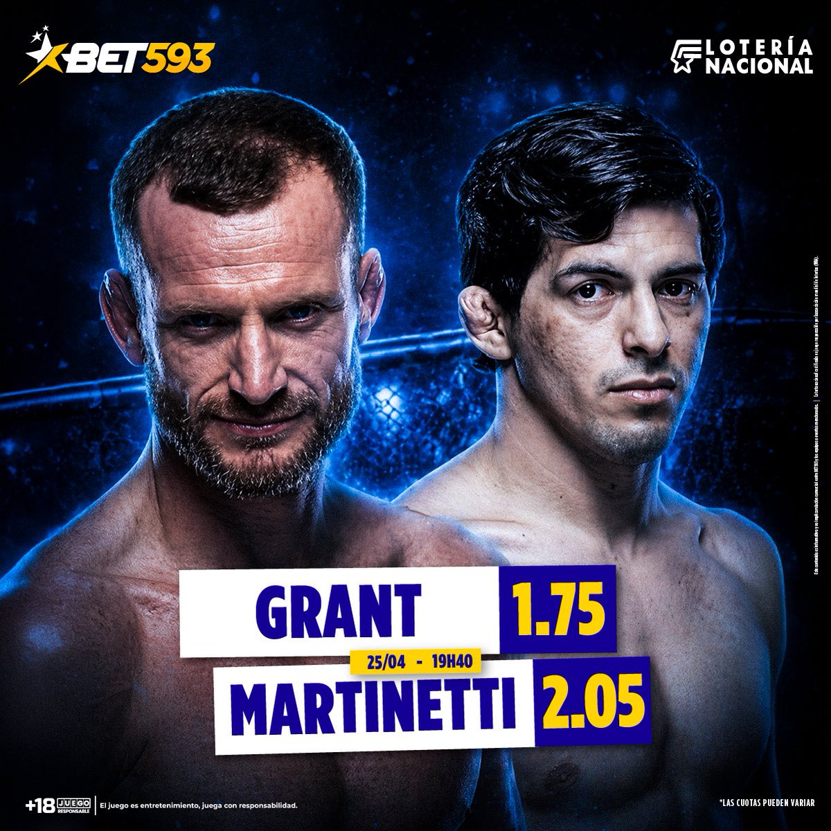 bet593's tweet image. ¡Ecuador entra al octágono! 🇪🇨👊 Este sábado, Adrián Luna Martinetti regresa a la acción en un combate que promete pura adrenalina. ¿Estás listo para apoyar al tricolor en la jaula más famosa del mundo? ¡Vamos por esa victoria! 🏆🔥

Pronostica en Bet593.

#Bet593 #GanoConBet593