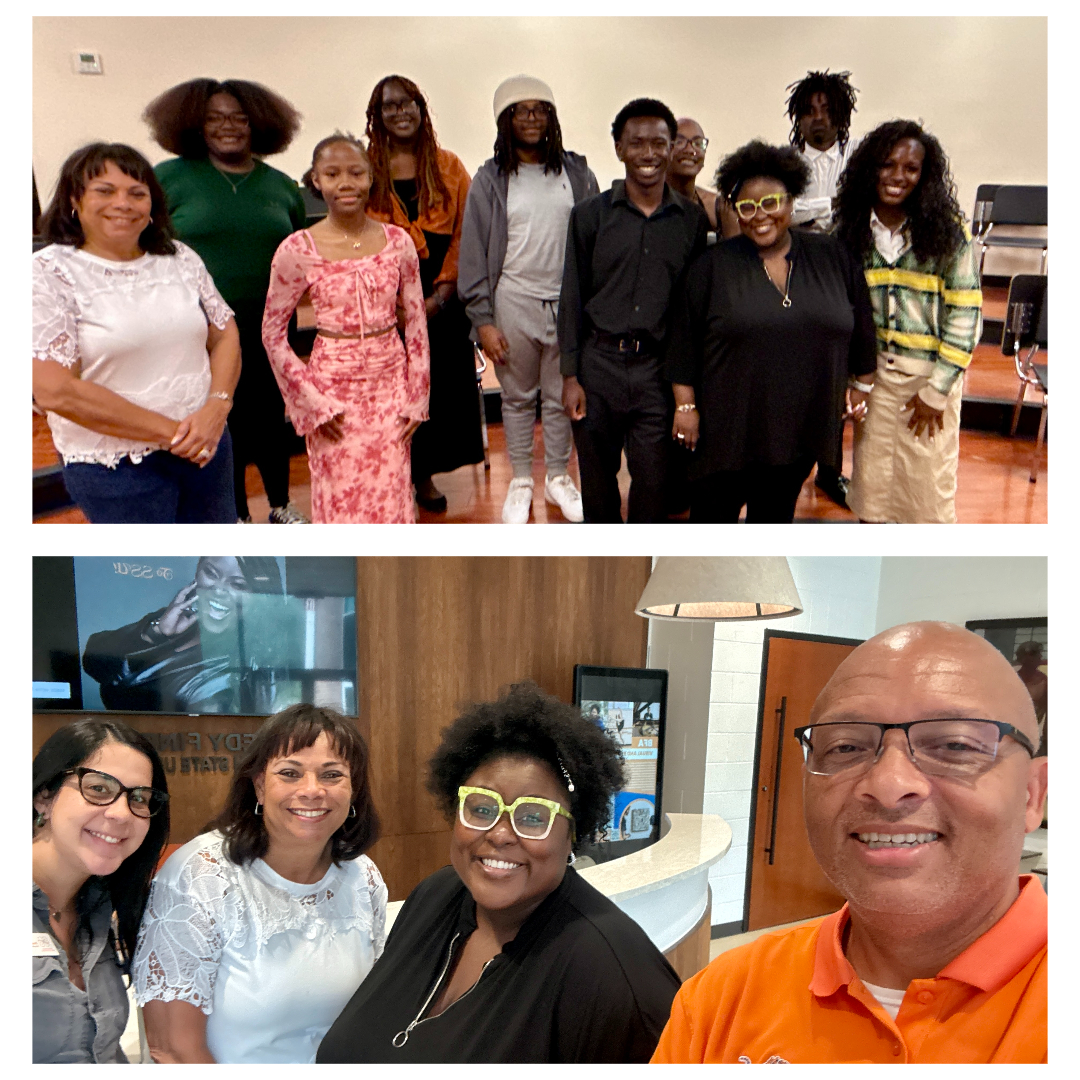 deandavem's tweet image. We were so blessed to have renown soprano Nia Drummond spend some time with our Visual and Performing Arts students today. She sat in on senior juries and led a vocal coaching workshop with students in the #SSU Concert Choir. 

Do not be fooled by that radiant smile; 😂 she