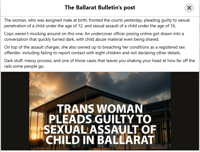 Kat4e4's tweet image. Meanwhile in Ballarat 
#SexMatters #MaleViolence #CSA 
#CoerciveControl #RespectMySex #MeToo 
#LetWomenSpeak #CourageCalls #NoSelfID #auspol
