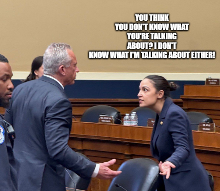 300BeerWeekend's tweet photo. When RFK Jr. and AOC have a staring contest.

It's like Scooby Doo and Sleepy Joe... https://t.co/BtVL8GCT3d