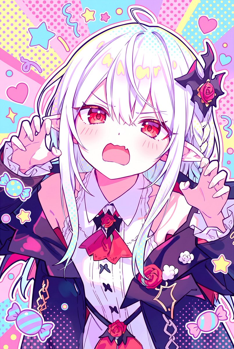 chun_paretto's tweet photo. 君の事が大好きな吸血姫🌟　　　　　　　　　　　　　　　　　　　　　　　　　　　　　　　　　　　　　　　　　　　　　　　　　　　　　　　　　　　　　　　　　　　　　　　　　　　　　　　　　　　　　　　　　　　　　　　　　　　　　　　　　　　　　　　　　　　　　　　　　　　　　　　　　　　SFW illustration