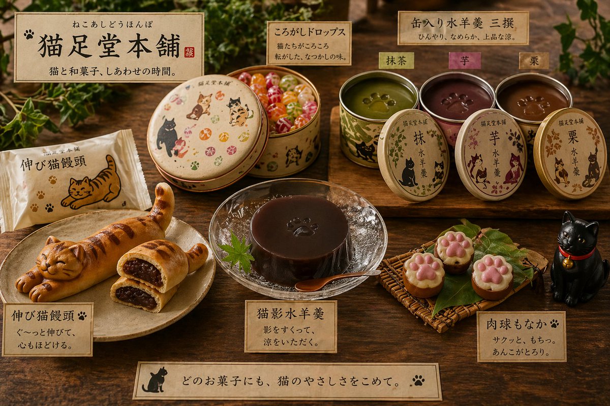 kNfRi1fynQUU3lw's tweet image. 猫足堂本舗
ラインナップ

※実在しません悪しからず…

#AIart #ChatGPT