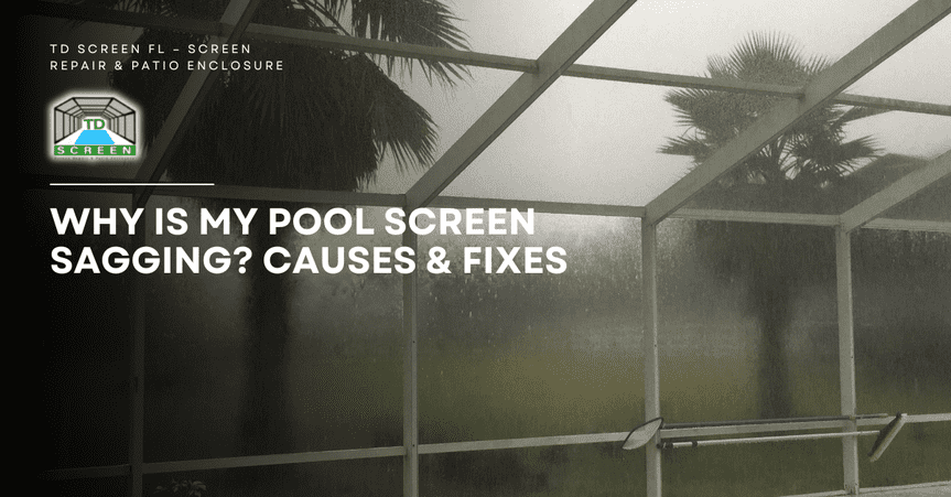 TDSCREENFL's tweet photo. Is your pool screen starting to sag? Don’t ignore it—small issues can quickly turn into costly repairs. Sagging screens are often caused by age, harsh weather, loose fasteners, or poor installation, but the good news is most problems can be fixed if caught early. https://t.co/rhiZGsrLN6