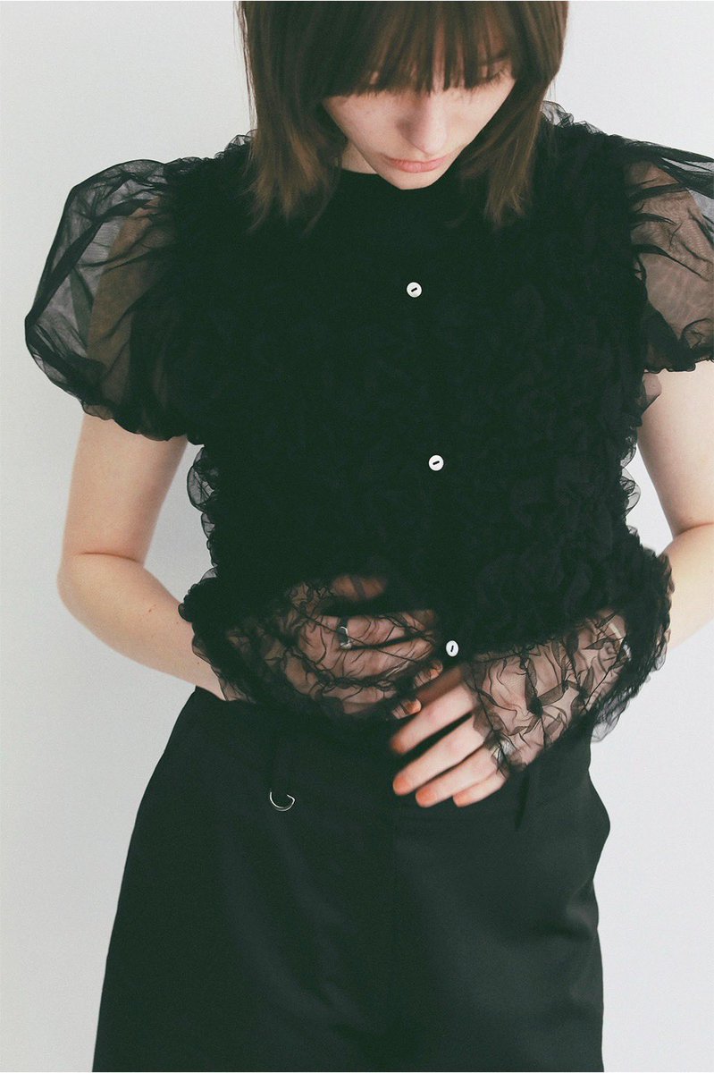 CLANE ホワイト VEST TULLE TOPS LAYERED