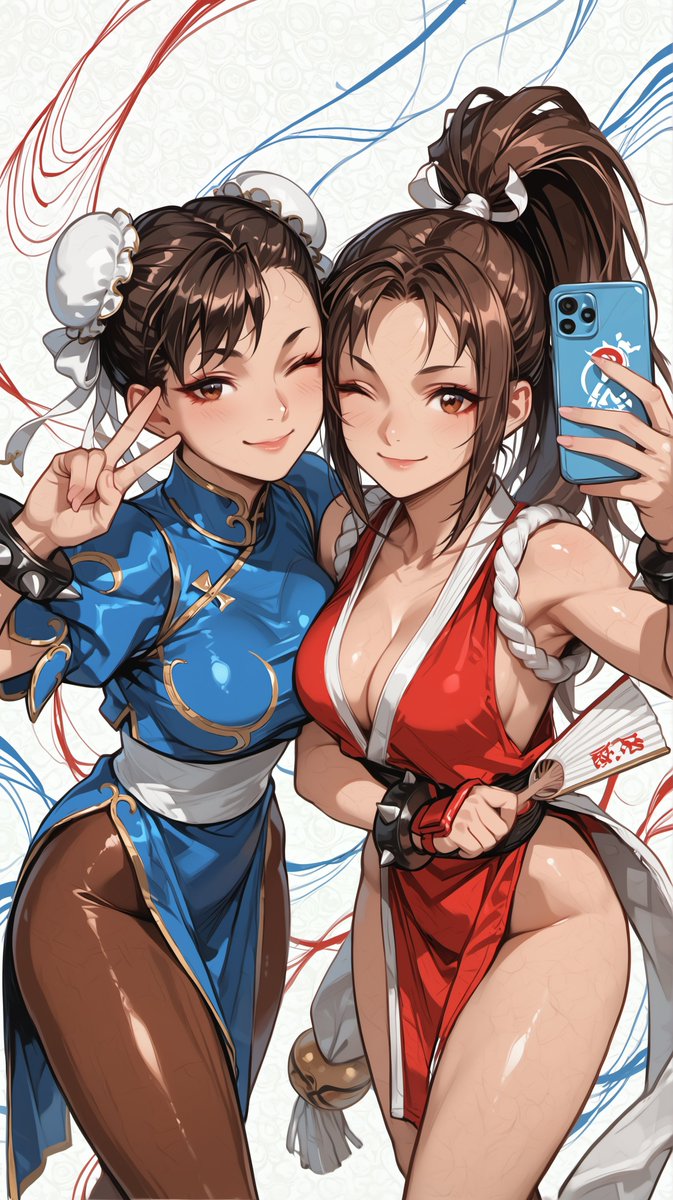 oneesan_aiart's tweet photo. Chun-Li vs Mai Shiranui — lightning kicks meet blazing ninjutsu in a clash of speed, beauty, and pure fighting spirit 🔥⚡✨ #ChunLi #MaiShiranui #StreetFighter #KingOfFighters https://t.co/T8JC490QKI